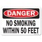 Signmission OSHA Danger Decal, No Smoking W/in 50 Feet, 7in X 5in Decal, 5" W, 7" L, Landscape OS-DS-D-57-L-19451 - alternate 1
